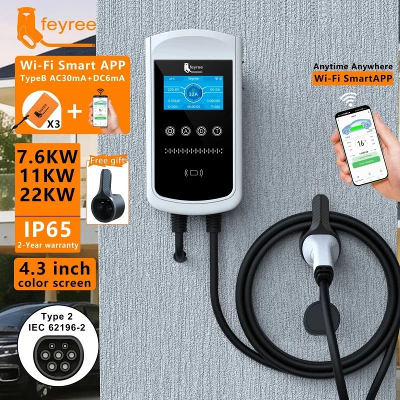 feyree Type2 EV Charger 32A 7. - Ev Charger Wallbox のレビューと価格