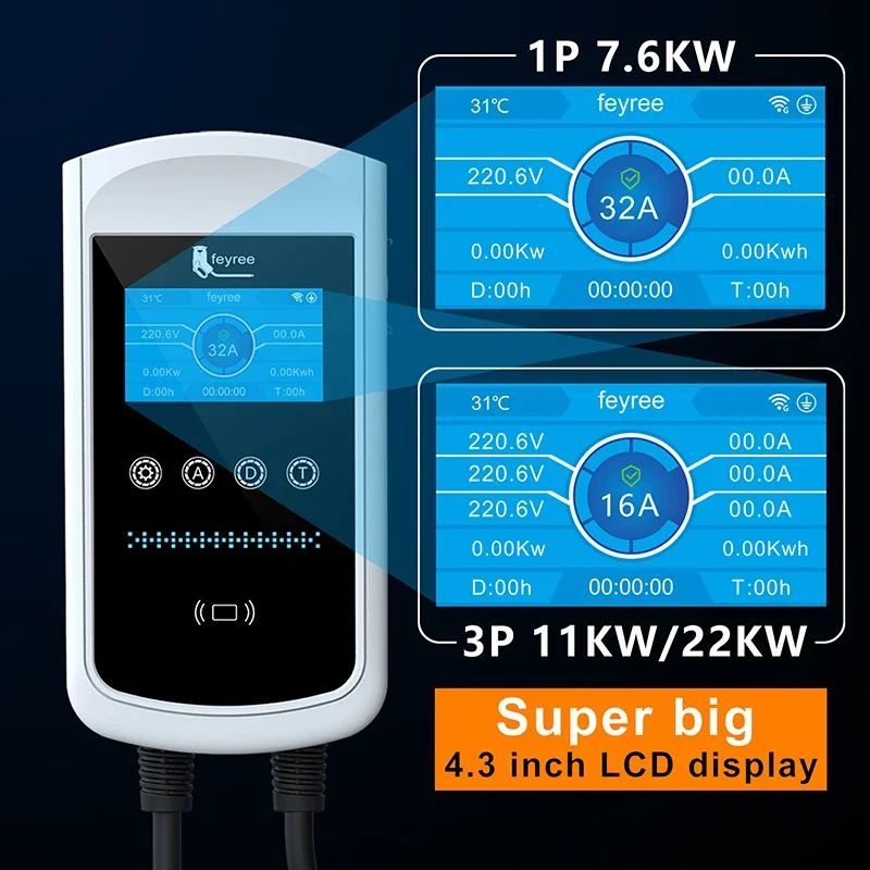 feyree Type2 EV Charger 32A 7. - Ev Charger Wallbox のレビューと価格